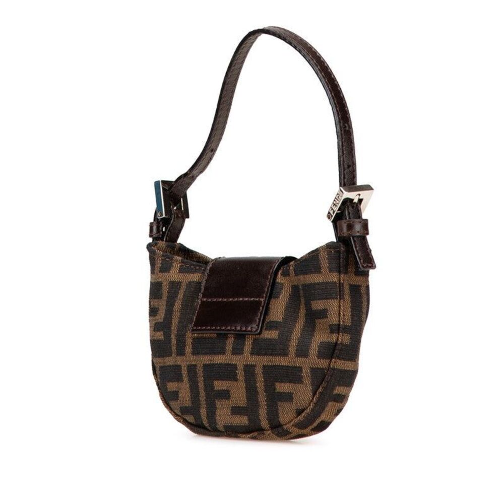 Fendi Mini Croissant Zucca Canvas Leather Handbag - Picture 3 of 10